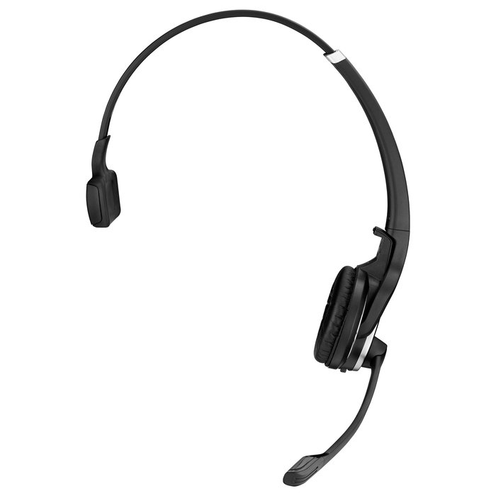 EPOS Impact DW Pro 1 ML Auricular de Diadema Inalámbrico DECT para Oficina/Centro de Llamadas, Compatible con Skype for Business, Monoaural, Negro/Plata