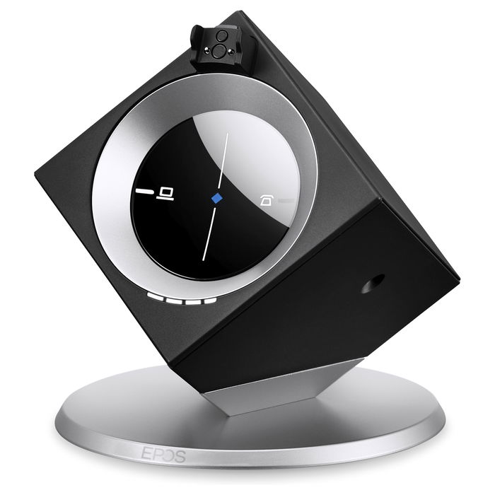 EPOS Impact DW Pro 1 ML Auricular de Diadema Inalámbrico DECT para Oficina/Centro de Llamadas, Compatible con Skype for Business, Monoaural, Negro/Plata