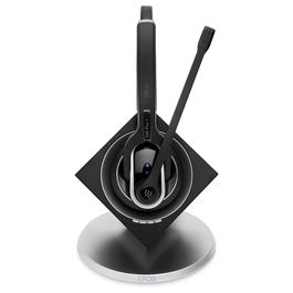 EPOS Auriculares DECT Inalámbricos Impact DW 20 ML EU para Oficina/Centro de Llamadas, Cancelación de Ruido, Alcance 180m, Color Negro/Plata