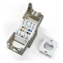 Digitus DN-93615-S-12 Placa de Pared Keystone RJ-45 Cat6A Blindada Níquel/Dorado 10GBase-T 500 MHz para Ethernet - Paquete de 12 Piezas