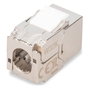 Digitus DN-93615-S-12 Placa de Pared Keystone RJ-45 Cat6A Blindada Níquel/Dorado 10GBase-T 500 MHz para Ethernet - Paquete de 12 Piezas