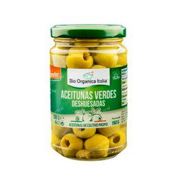 BIO ORGANICA ITALIA Aceituna Verde Deshuesada 280 Gr Bio Certificado Demeter