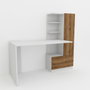 Hanah Home Mesa de Estudio Escandinava Blanca y Nogal Elegante y Funcional para Espacio de Trabajo Productivo