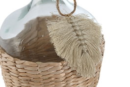DKD Home Decor Jarrón Balines Natural Cristal Fibra 6 Unidades 16 x 25.5 x 16 cm