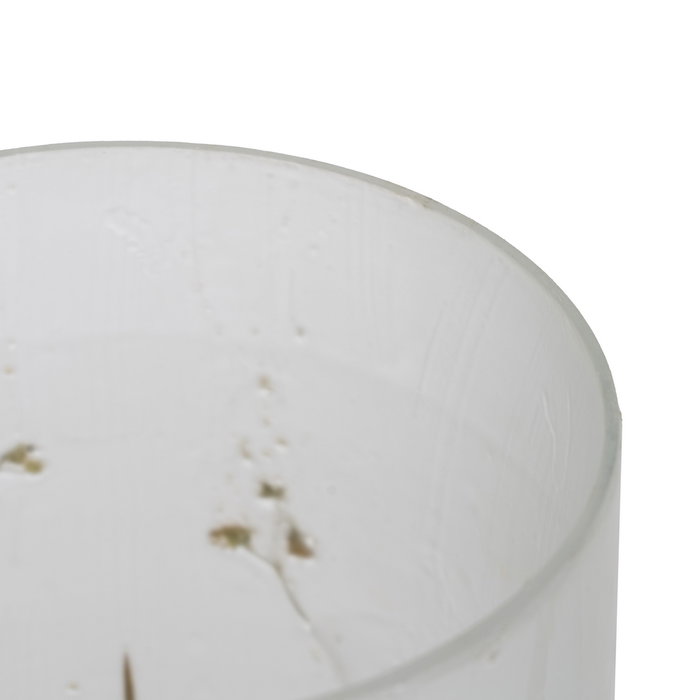 Portavelas Gris-Oro Cristal Decoración 15 X 15 X 25 cm