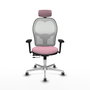 PIQUERAS Y CRESPO Silla de oficina Jorquera Rosa y Blanco