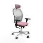 PIQUERAS Y CRESPO Silla de oficina Jorquera Rosa y Blanco