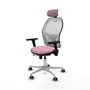 PIQUERAS Y CRESPO Silla de oficina Jorquera Rosa y Blanco