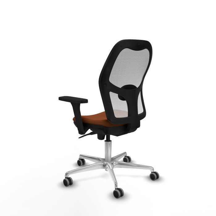PIQUERAS Y CRESPO Silla de oficina Jorquera con mecanismo Sincro, Marrón y Blanco