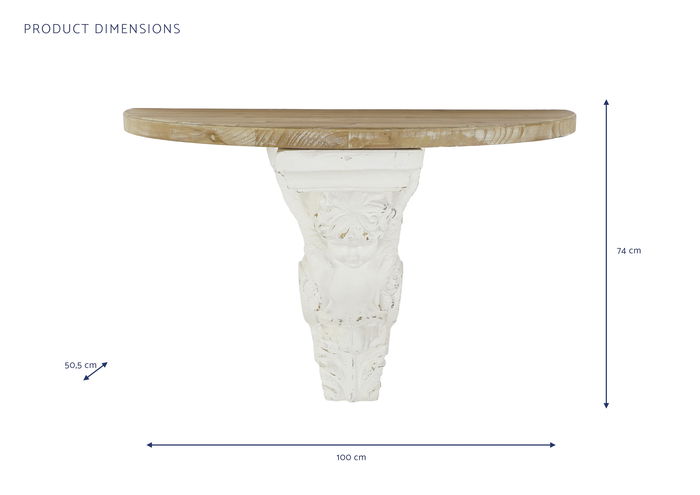 DKD Home Decor Consola Neoclasico Natural Blanco 50.5 x 74 x 100 cm