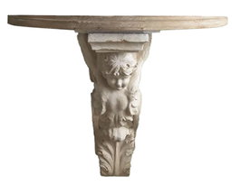 DKD Home Decor Consola Angel en Abeto y Magnesia Natural