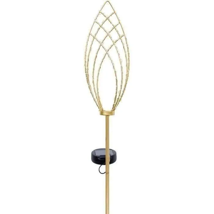 Garden Id Epi Gold Lámpara Solar para Jardín Ø11 x H81 cm, Autonomía 6-8 Horas, Botón Encendido/Apagado, Batería Recargable AAA