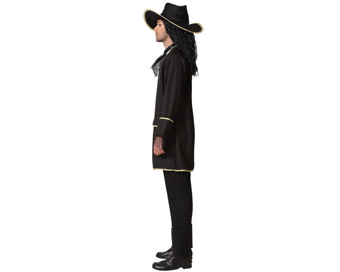 Disfraz Pirata Hombre Adulto Barbanegra Negro M-L