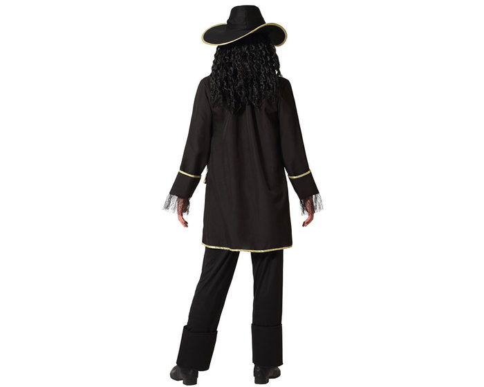 Disfraz Pirata Hombre Adulto Barbanegra Negro M-L