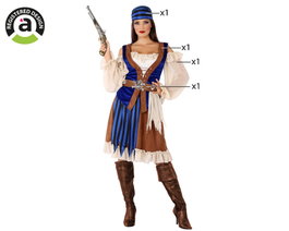 Disfraz Pirata Azul Mujer Adulto Multicolor M-L