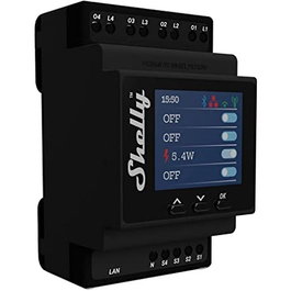 Shelly Pro 4PM Relais WLAN LAN Max. 40A 4 Canales 1 Fase Messfunktion BT DIN-Rail