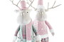 DKD Home Decor Figura Navidad Fantasia Reno Poliester Verde Rosa Blanco 17 x 60 x 20 cm