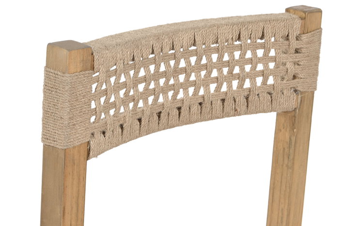 DKD Home Decor Silla Balines Juyon 23, Pino y Yute, Marron Claro, Beige, 45 x 82 x 45 cm (2 Unidades)