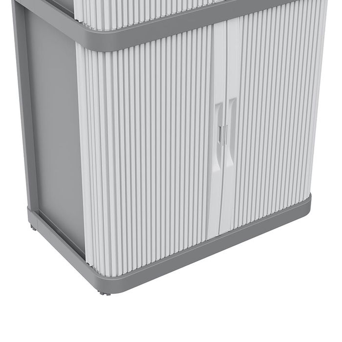 Terry Armario Rolling Space Modular 2 Gris 115 x 59 x 36 cm, Interior/Exterior, 2 Baldas, Puertas Correderas, Cierre Candado, Pies Regulables