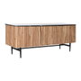 DKD Home Decor Mueble TV Acacia y Mármol Negro 145x45x60