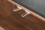 DKD Home Decor Mueble TV Moderno Listones Marmol Negro Marron Natural Acacia Marmol 4 Puertas 145 x 60 x 45 cm