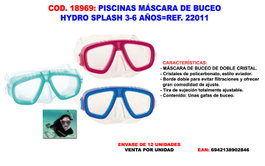 GAFA Máscara de buceo Hydro Splash 3-6 años