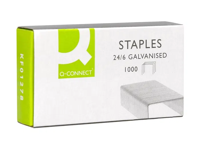 Q-connect Grapas 22/6 24/6 Galvanizadas Caja de 1000 Unidades