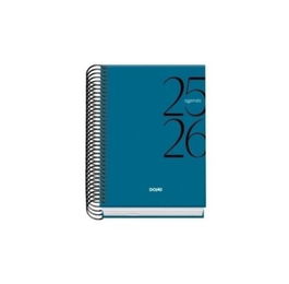 Dohe 52064 Agenda Escolar 2025-2026 Día Página Tamaño A6 Tapa Cartón Forrado Modelo System Basic Azul