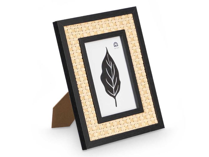 Giftdecor Portafotos Negro con Cuerda para Fotos de 10 x 15 cm, Madera MDF, Dimensiones 19 x 24 x 1.5 cm (Set de 12)