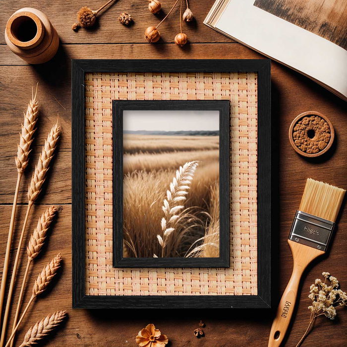 Giftdecor Portafotos Negro con Cuerda para Fotos de 10 x 15 cm, Madera MDF, Dimensiones 19 x 24 x 1.5 cm (Set de 12)