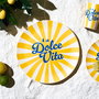 Home Deco Factory Plato Llano Colección Dolce Vita de Polipropileno Diámetro 26 cm en Colores Amarillo, Azul o Rosa