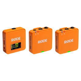 Rode Wireless GO (Gen 3) Micrófono Inalámbrico de Solapa Naranja con 2 Transmisores, Alcance 260m, Batería de 7h