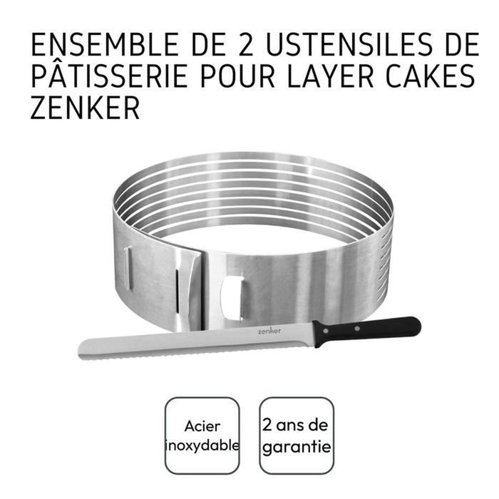 Zenker Juego de 2 utensilios para hornear para pasteles de capas