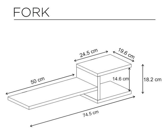 Hanah Home Estantería de Pared Blanca 74.5x18.2x19.6 cm