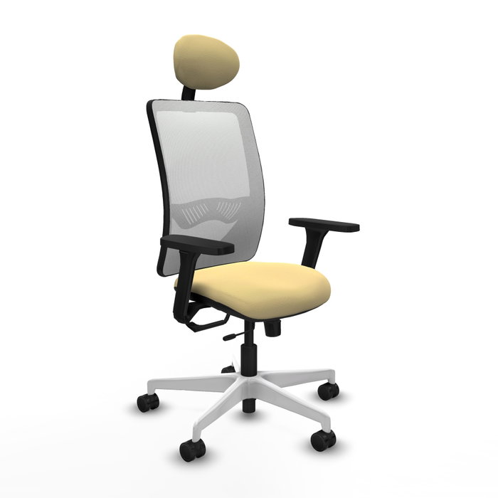 PIQUERAS Y CRESPO Silla de oficina Zulema con mecanismo Sincro/Traslack, Crema y Blanco PIQUERAS Y CRESPO Silla de oficina Zulema con mecanismo Sincro/Traslack, Crema y Blanco
