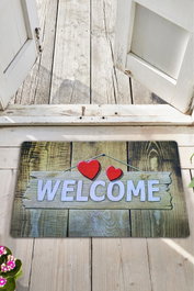 Conceptum Felpudo PVC Corazón de Madera 40x60cm Antideslizante Lavable