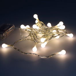 Decorative Lightning Guirnalda Pilas 20 Leds Esférica Luz Blanco Cálido 2,3m