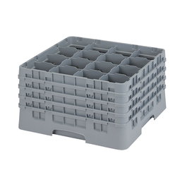 CAMBRO Cesta de lavado 16 comp. 4 alturas Gris claro