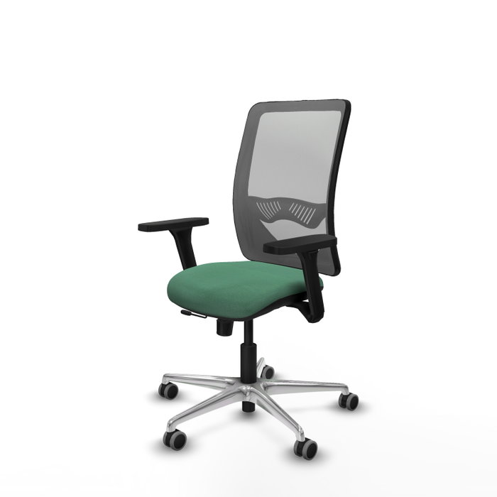 PIQUERAS Y CRESPO Silla de oficina Zulema con mecanismo Sincro/Traslack, Verde esmeralda y Gris