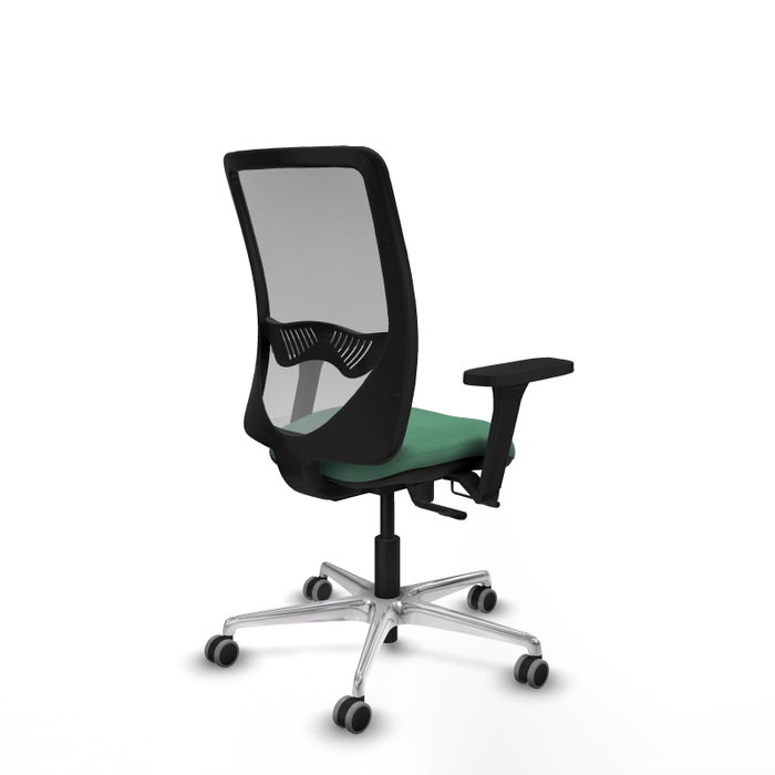 PIQUERAS Y CRESPO Silla de oficina Zulema con mecanismo Sincro/Traslack, Verde esmeralda y Gris