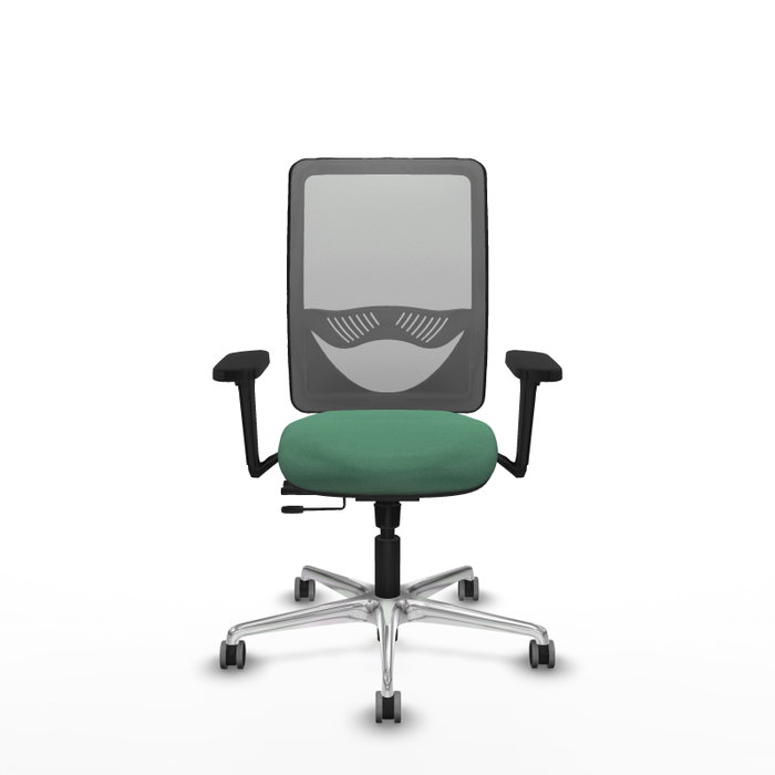 PIQUERAS Y CRESPO Silla de oficina Zulema con mecanismo Sincro/Traslack, Verde esmeralda y Gris