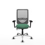 PIQUERAS Y CRESPO Silla de oficina Zulema con mecanismo Sincro/Traslack, Verde esmeralda y Gris