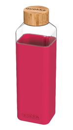 QUOKKA Botella de Cristal 700 ml con Funda de Silicona Color Storm Maroon
