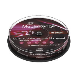 MediaRange CD-R 700 MB 52x (10 unidades)