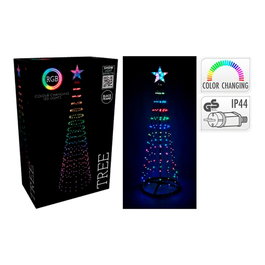 Basics Árbol de Navidad 154 LED RGB Negro Exterior 150 cm