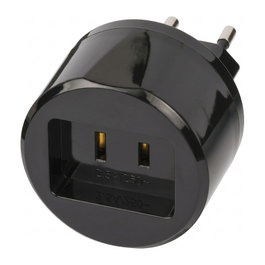 Brennenstuhl 1508500010 Adaptador de Viaje US a Europlug 250V 2.5A Negro