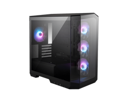 MSI Caja Gaming MAG PANO M100R PZ Micro Torre Negra con Iluminación ARGB, USB 3.2 Tipo C y 5 Bahías para Discos Duros. Referencia: 306-7G24R21-809