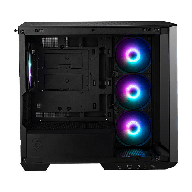 MSI MAG PANO M100R PZ Torre PC Gaming Micro-ATX/ITX Negro con Ventana Lateral, 4 Ventiladores RGB y 5 Ranuras de Expansión, Ref. M100R PZ