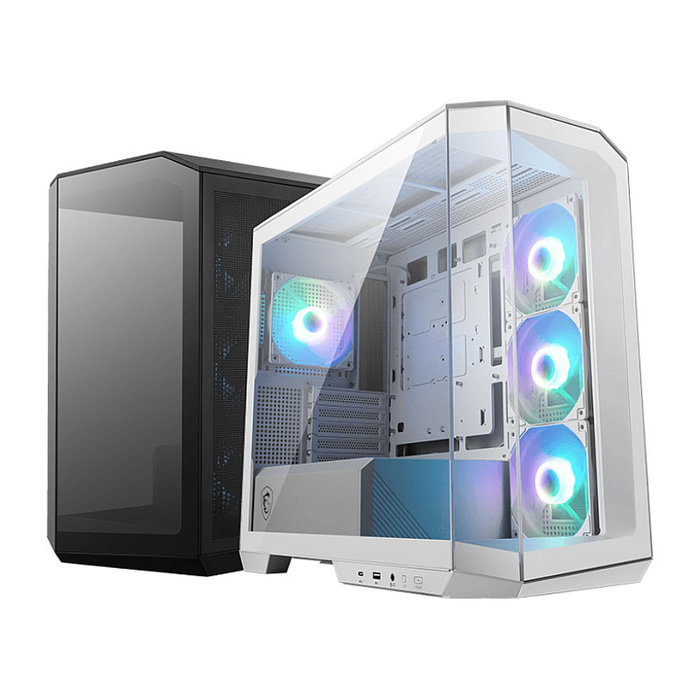 MSI MAG PANO M100R PZ Torre PC Gaming Micro-ATX/ITX Negro con Ventana Lateral, 4 Ventiladores RGB y 5 Ranuras de Expansión, Ref. M100R PZ