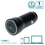Mobilis Energia Charger 45W Cargador de Coche USB-C con funda suave